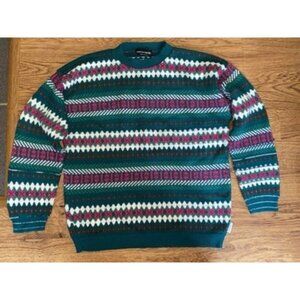 Vintage 90s Pierre Cardin Mens Multi Colored Sweater Size Large